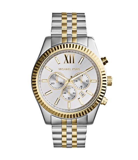 michael kors mens watches silver and gold|Michael Kors lexington watch men's.